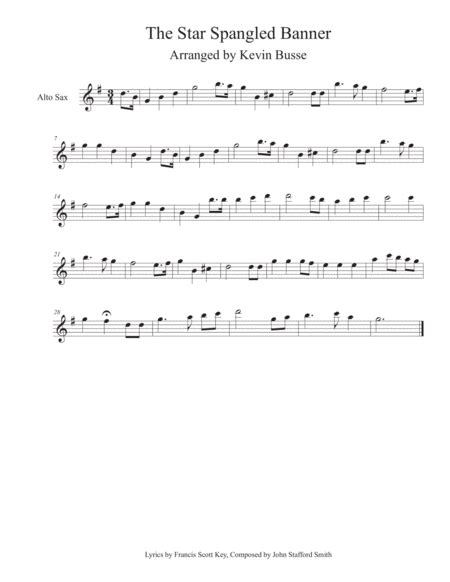 Star Spangled Banner - Alto Saxophone Solo By Kevin Busse